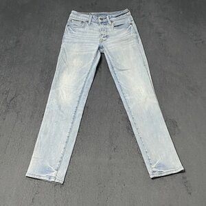 American Eagle Jeans Womens 26 Light Blue Slim Straight Flex Mid Rise Preppy
